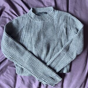 Grey Brandy Melville cropped knit sweater